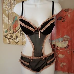 Black and Pink Ruffled Teddy